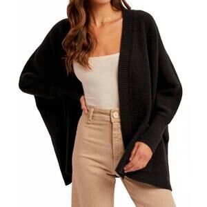 NEW HEM & THREAD laura dolman sleeve cardigan in black